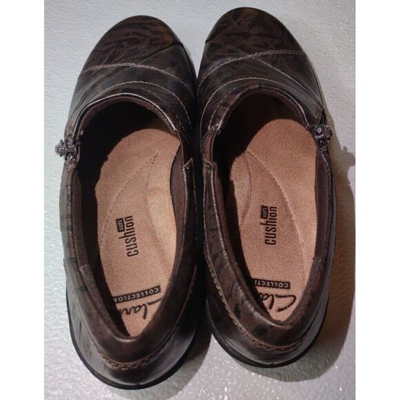 Clarks Women's Cora Brown Leather Comfort Loafers Shoes Size 7 - Picture 9 of 12